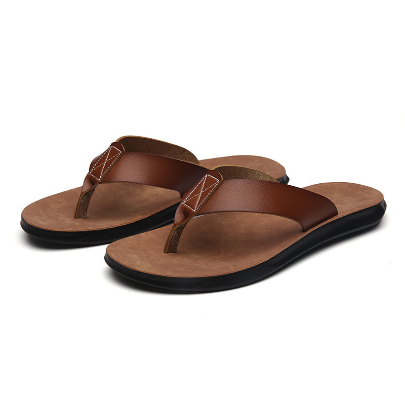 Flip Flop Leather Men - Nouvelles tongs en cuir italien pour