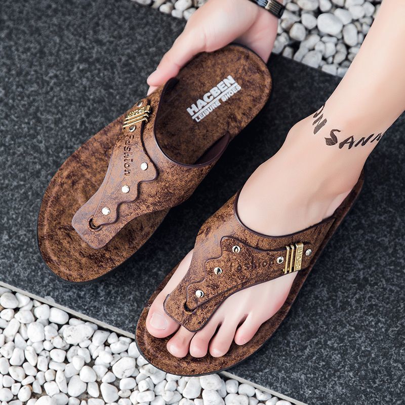 Flip Flop Leather Men - Nouvelles tongs pour hommes 2026 en