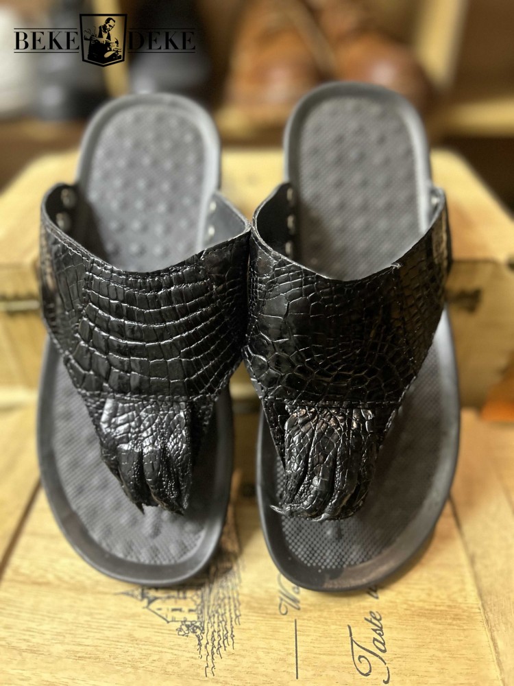 Chaussures d'été en cuir vérit - Flip Flop Leather Men avis et prix