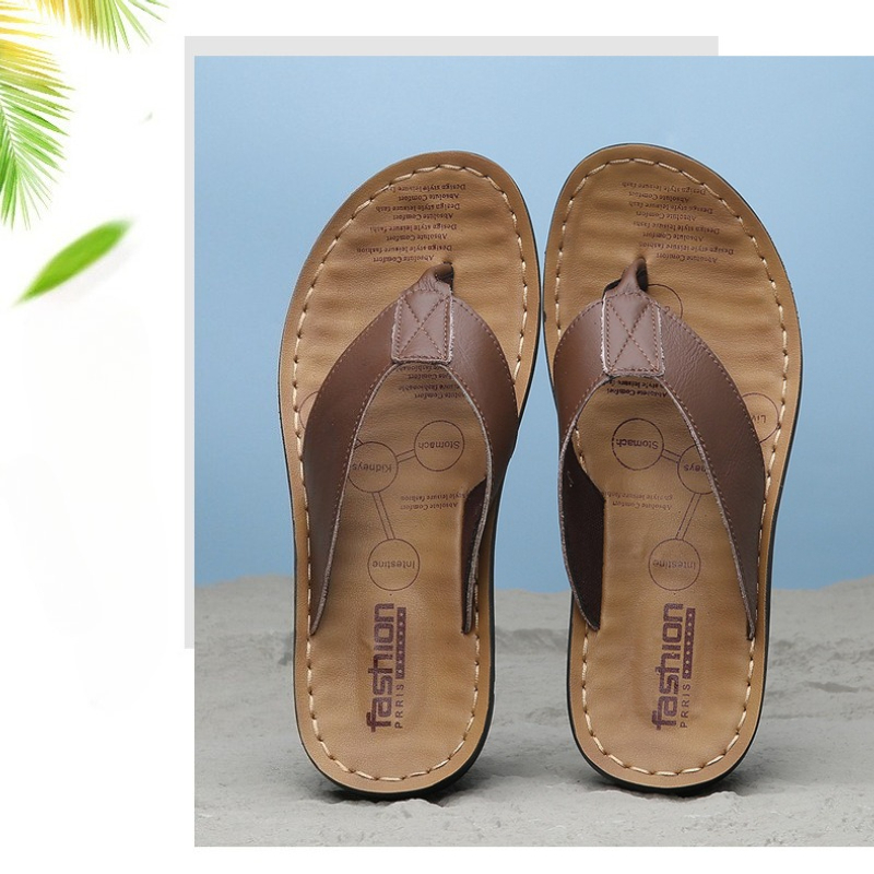 Chaussures 2026 en cuir pour h - Flip Flop Leather Men avis et prix
