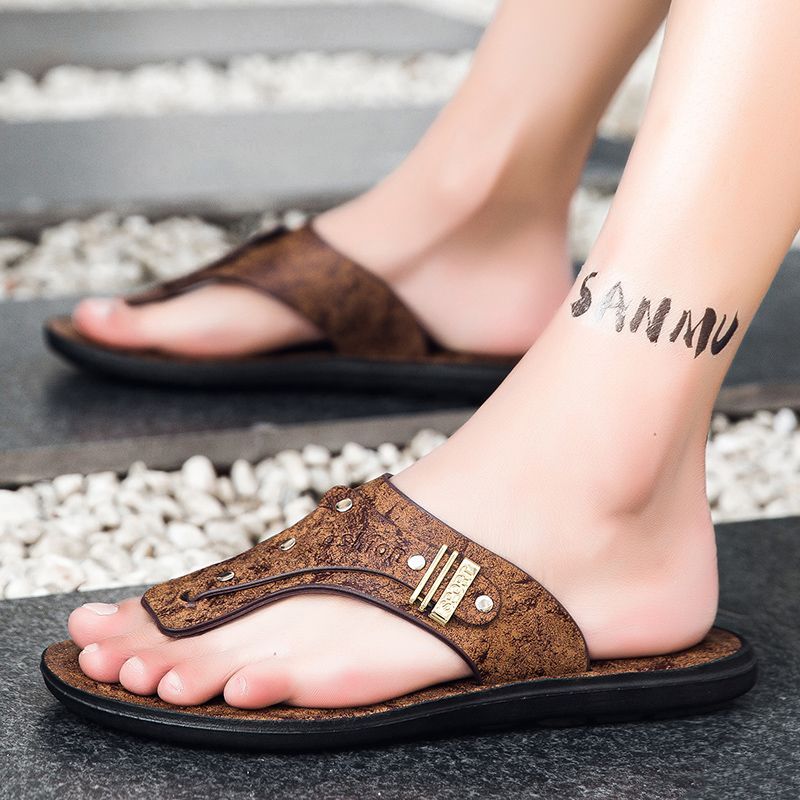 Nouvelles tongs pour hommes 20 - Flip Flop Leather Men avis et prix