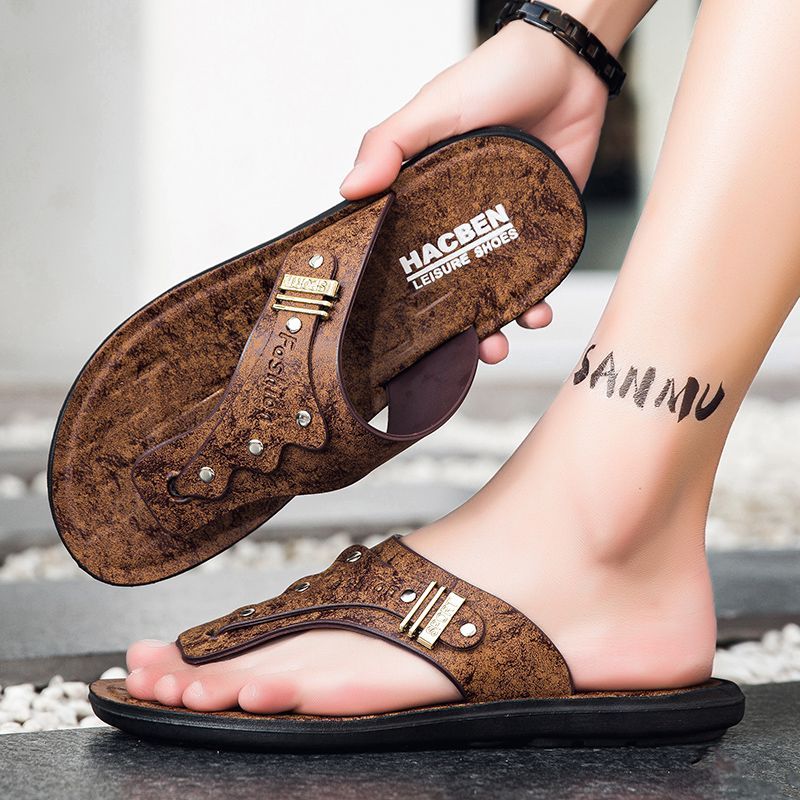 Nouvelles tongs pour hommes 20 - Flip Flop Leather Men avis et prix